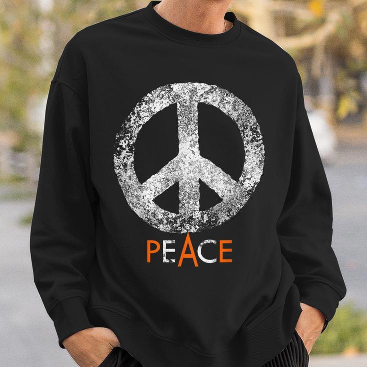 Hippie Peace Ban The Bomb Distressed Vintage Retro Graphic Sweatshirt Gifts for Him