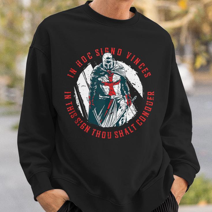 In Hoc Signo Vinces Medieval Aesthetics Knight Cross Warrior Sweatshirt Gifts for Him