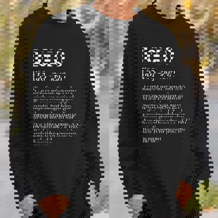 Hombre Lolo Definition Divertido Abuelo Camisa de entrenamiento Regalos para él