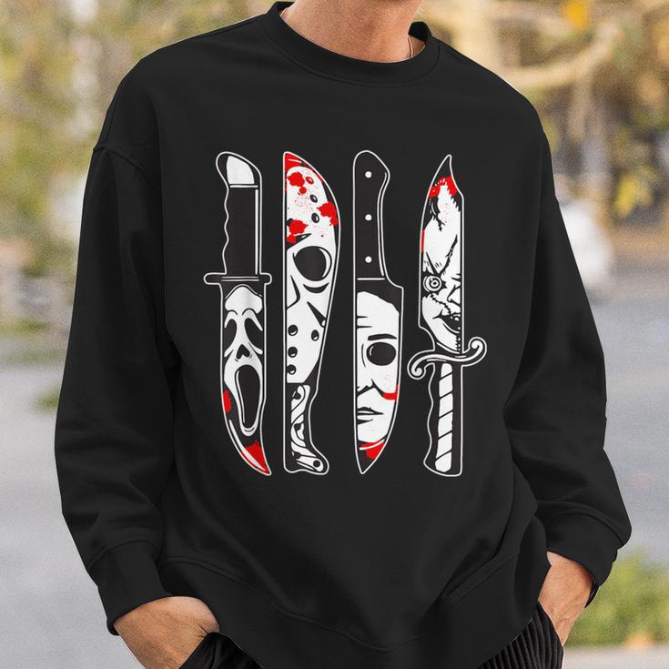 Horror Movie Characters In Knives Horror Characters Sweatshirt Gifts for Him