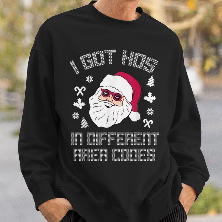 I Got Hos In Different Area Codes Christmas Santa Snow Sweatshirt Gifts for Him