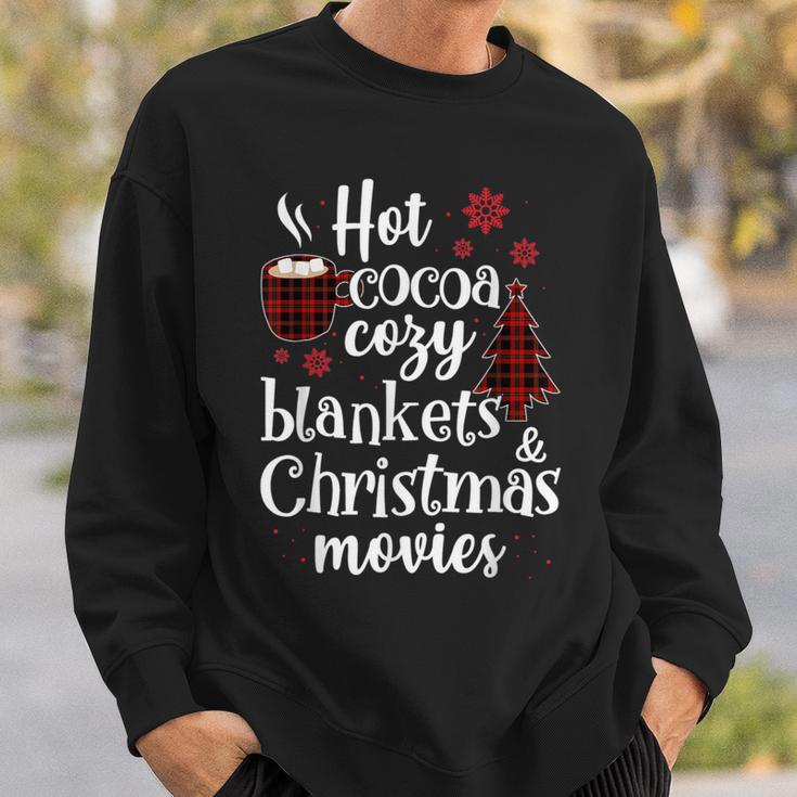 Hot Cocoa Cozy Blankets & Christmas Movie Xmas Sweatshirt Gifts for Him