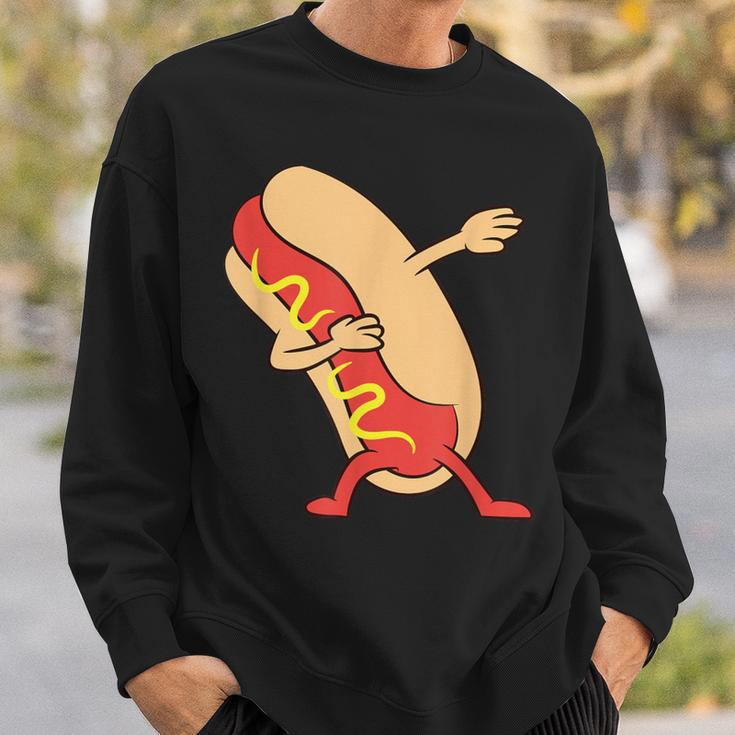 Hotdog Dabbing Kawaii Hot Dog Sweatshirt Gifts for Him