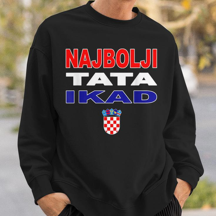 Hrvatska Father Croatia Flag Best Dad Ever Najbolji Tata Ikad Sweatshirt Geschenke für Ihn