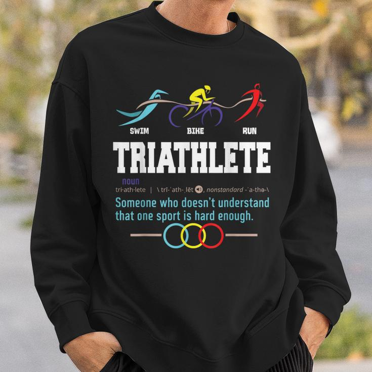 Humorous Triathlon Sports Cycling Running Sweatshirt Gifts for Him