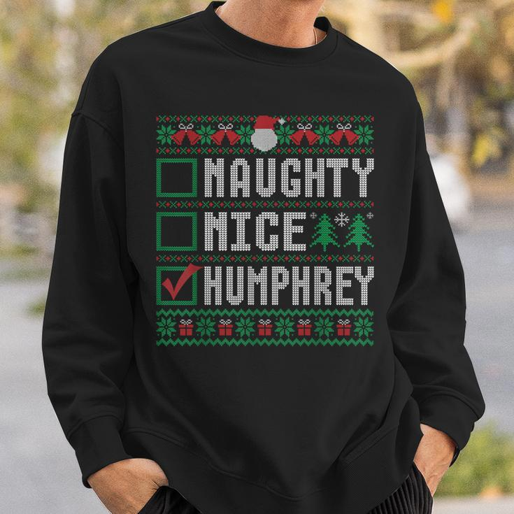 Humphrey Family Name Naughty Nice Humphrey Christmas List Sweatshirt Gifts for Him