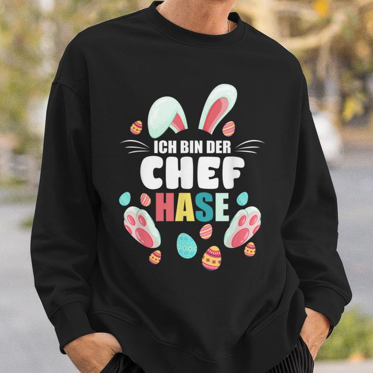Ich Bin Der Chef Rabbit Easter Bunny Family Partner Sweatshirt Geschenke für Ihn