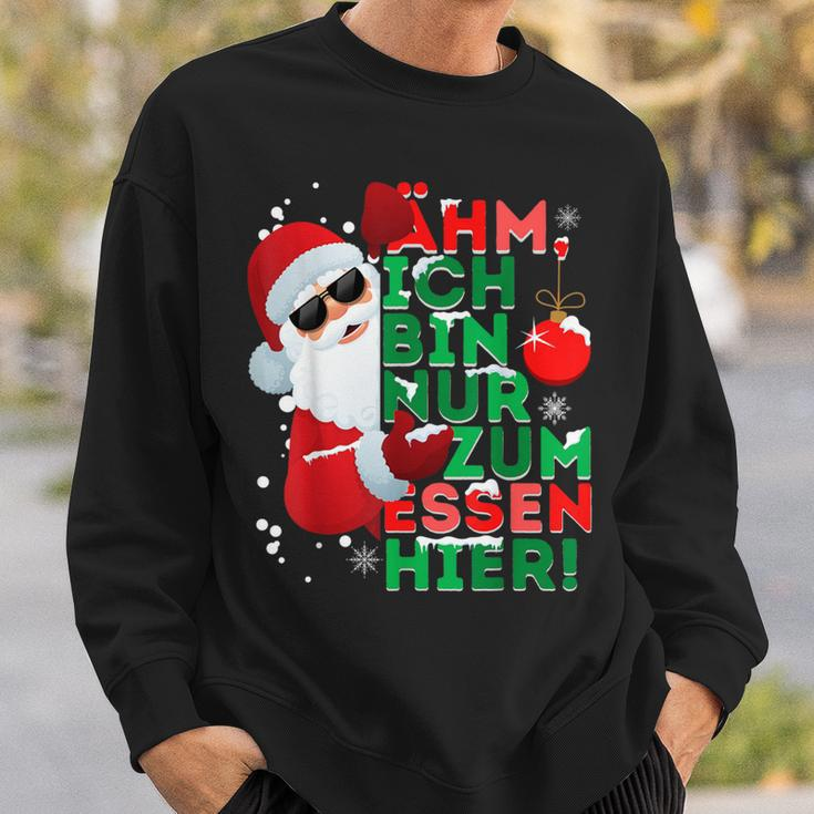 Ich Bin Nur Zum Essen Hier Sweatshirt, Santa Claus Motiv für Frohe Weihnachten Geschenke für Ihn