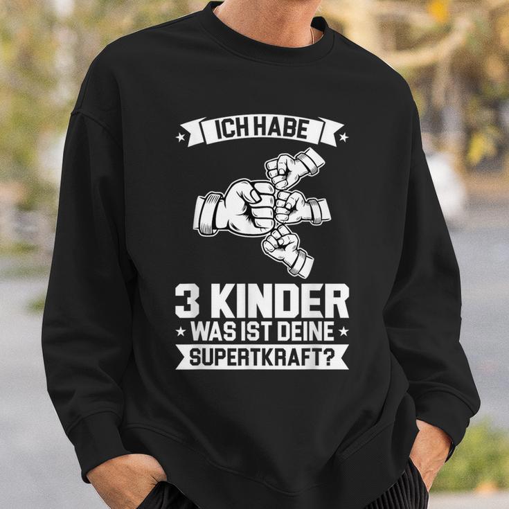 Ich Bin Papaon 3 Kinder Papa 3 Sweatshirt Geschenke für Ihn