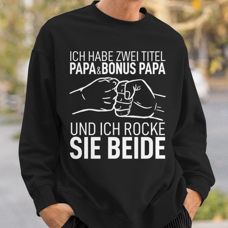 Ich Habe Zwei Titel Papa & Bonus Papa Bester Dad Der Welt Sweatshirt Geschenke für Ihn