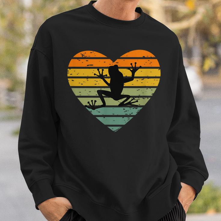 Ich Liebe Frösch Retro Heart Tree Frog Fan Toad Sweatshirt Geschenke für Ihn