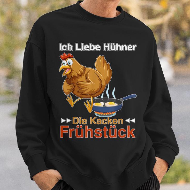 Ich Liebe Hühner Die Kacken Breakfast German Language Sweatshirt Geschenke für Ihn