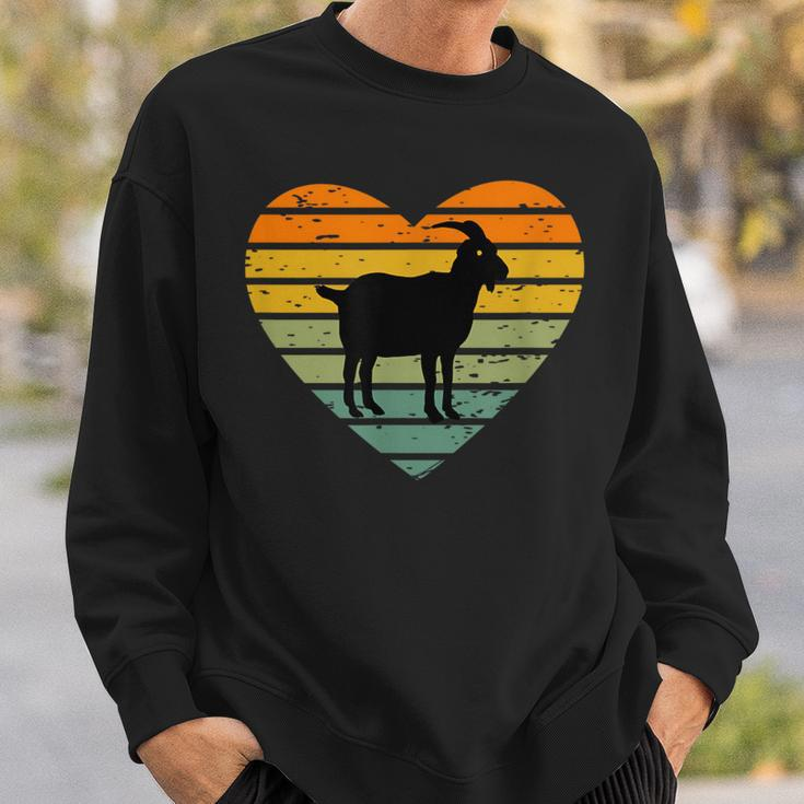 Ich Liebe Ziegen Retro Heart Goat Farm Sweatshirt Geschenke für Ihn
