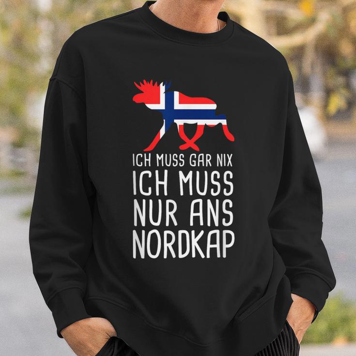 Ich Muss Gar Nix Ich Muss Nur Ans Nordkap Norwegian Sweatshirt Geschenke für Ihn