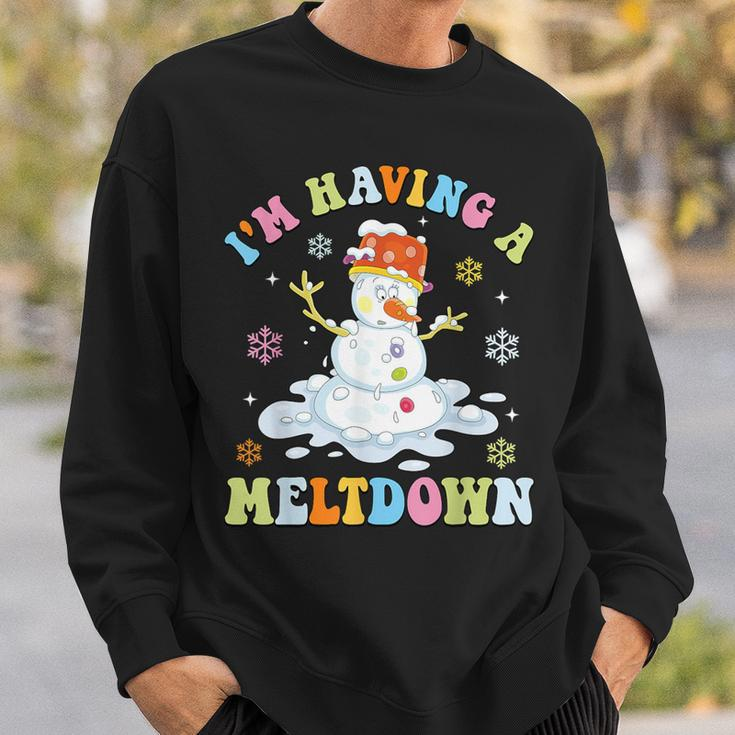 I'm Having A Meltdown Winter Christmas Melting Snowman Sweatshirt Gifts for Him