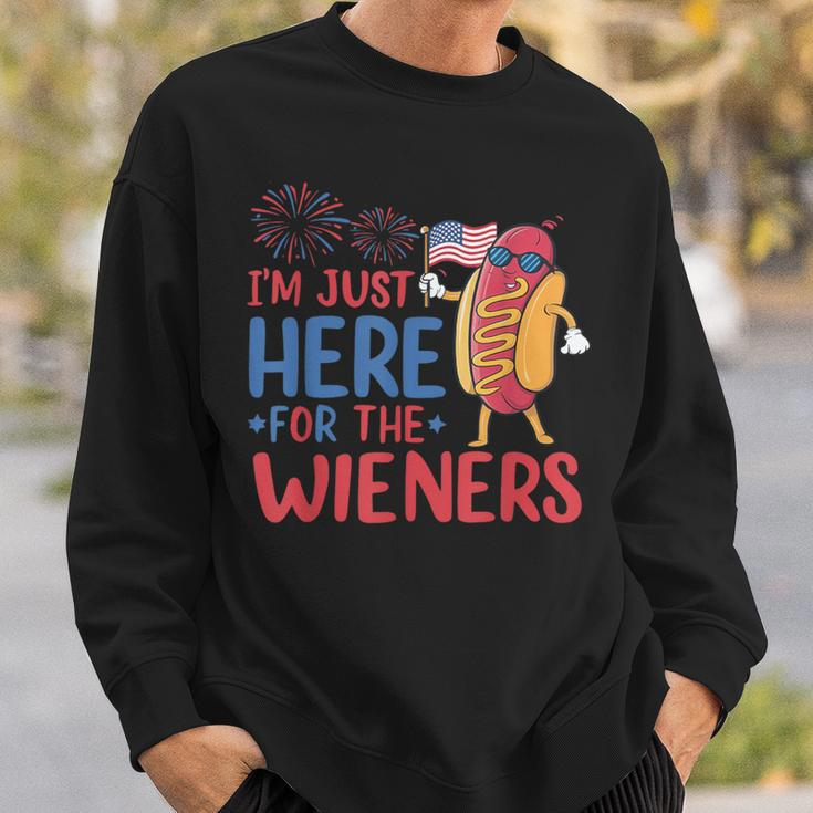 I'm Just Here For The Wieners Patriotic 4Th Of July Sweatshirt Gifts for Him