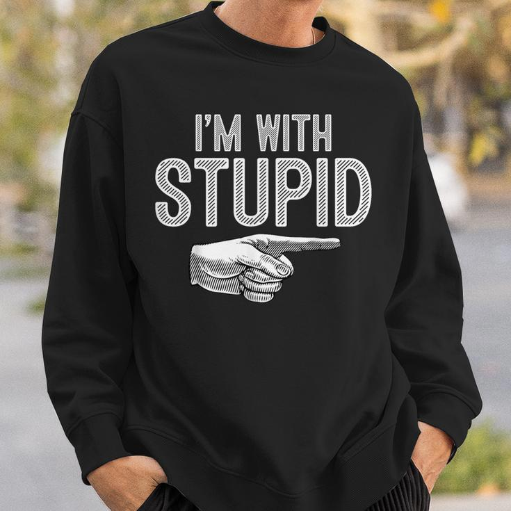 I'm With Stupid Couples Im With Stupid Sweatshirt Gifts for Him