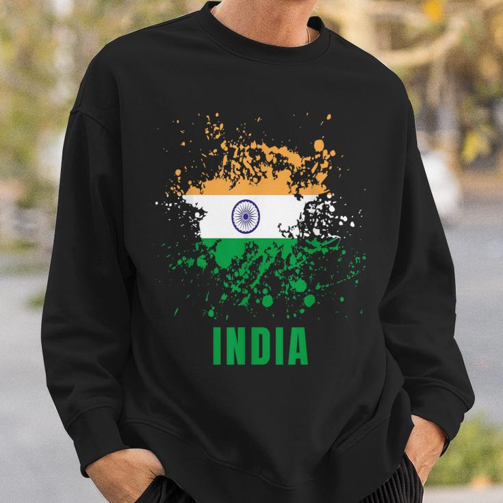 India Retro Vintage Watercolors Sport Indian Flag Souvenir Sweatshirt Gifts for Him