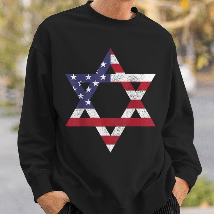 Israel American Flag Star Of David Israelite Jew Jewish Sweatshirt Gifts for Him