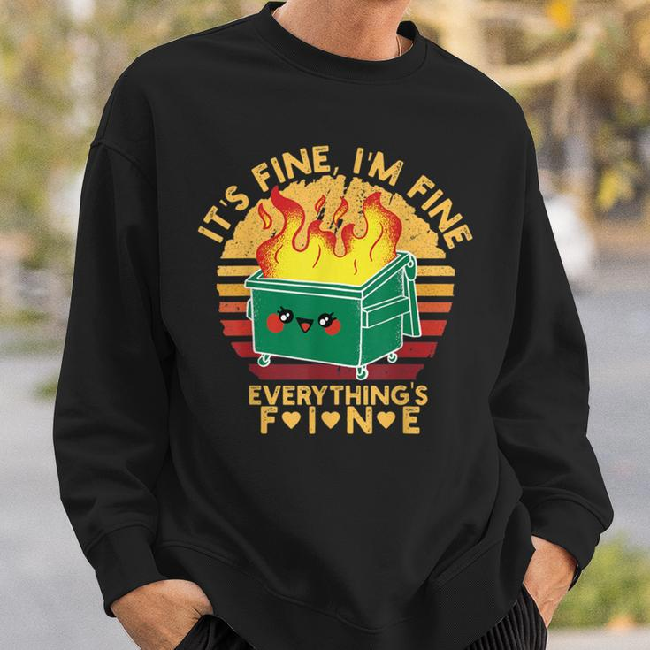 It's Fine I'm FineEverything's Fine Cute Lil Dumpster Fire Sweatshirt Gifts for Him