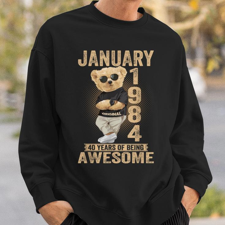 January 1984 40Th Birthday 2024 40 Years Of Being Awesome Sweatshirt Gifts for Him