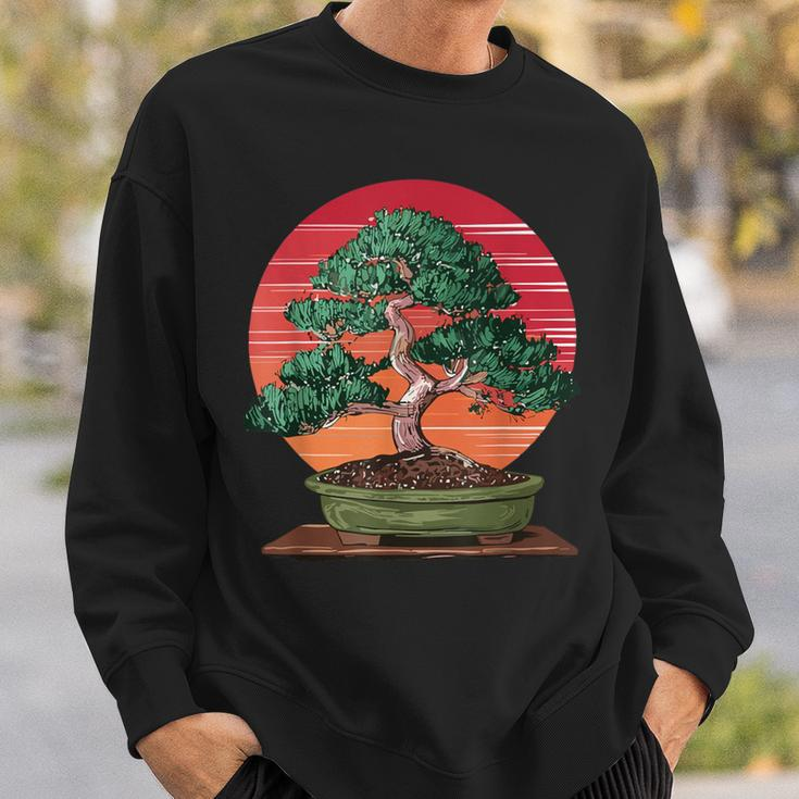 Japanese Bonsai Tree Retro Vintage Sunset Sweatshirt Gifts for Him