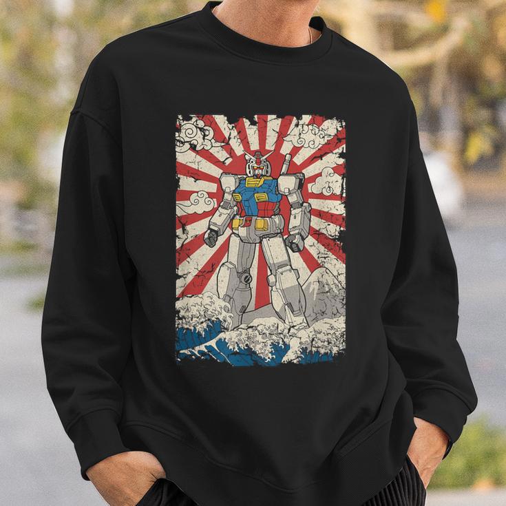 Japanese Mecha Anime Robot Kanagawa Great Wave Manga Sweatshirt Gifts for Him