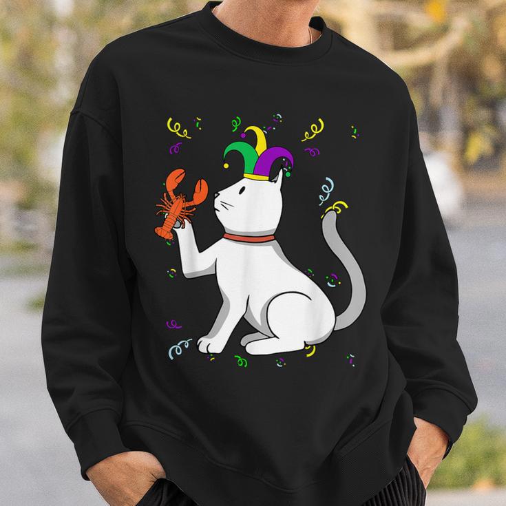 Jester Cat Crawfish Mardi Gras Carnival Masquerade Party Sweatshirt Gifts for Him