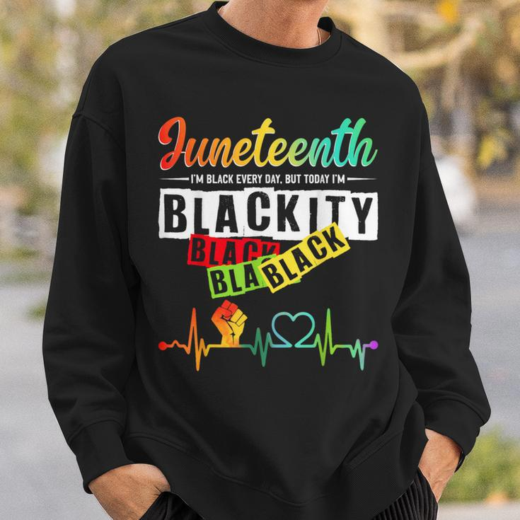 Junenth Blackity Heartbeat Black History African America Sweatshirt Gifts for Him