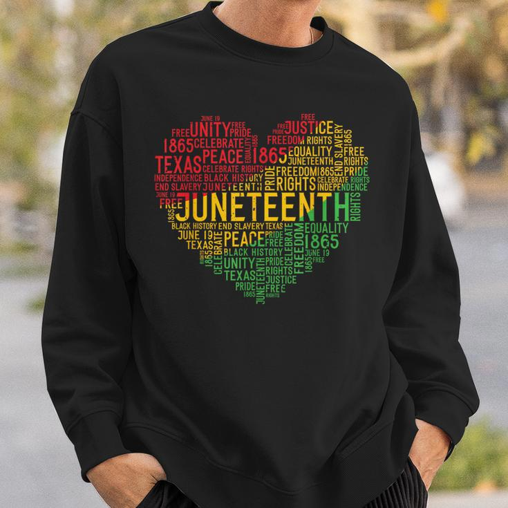 Junenth Heart Black History Afro American African Freedom Sweatshirt Gifts for Him