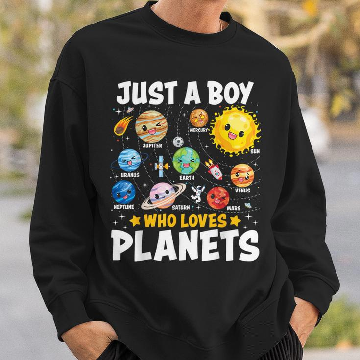 Just A Boy Who Loves Planets Astrology Space Solar Systems Sweatshirt Gifts for Him