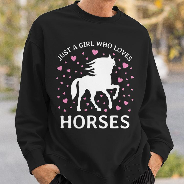 Just A Girl Who Loves Horses Cowgirl Horse Girl Riding Sweatshirt Gifts for Him