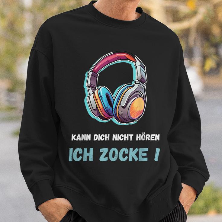 Kann Dich Nicht Hören Ich Zocke Sweatshirt für Gamer, Schwarzes Gaming Tee Geschenke für Ihn