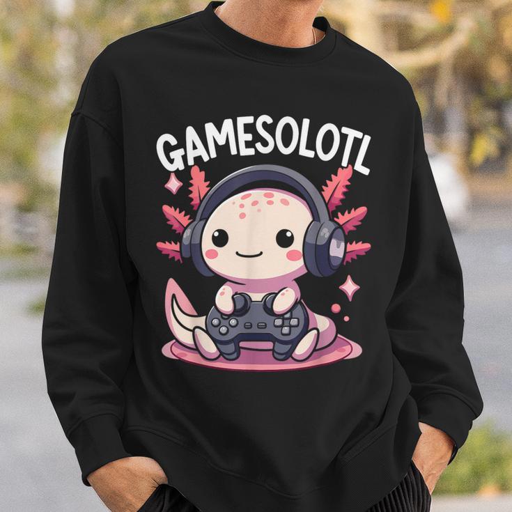 Kawaii Japanese Gamesolotl Boys Anime Manga Otaku Axolotl Sweatshirt Gifts for Him