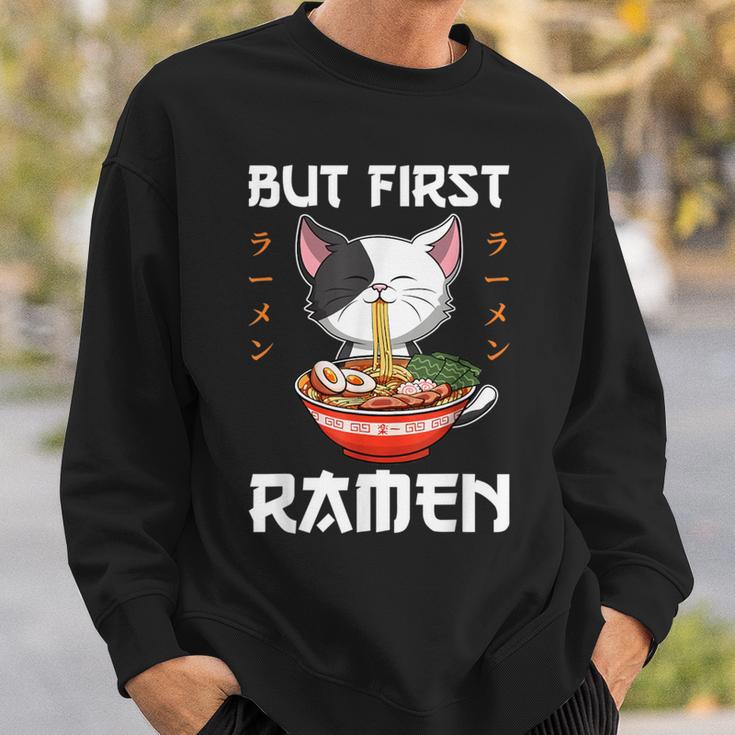 Kawaii Neko Ramen Lover Japanese Noodle Anime Sweatshirt Gifts for Him