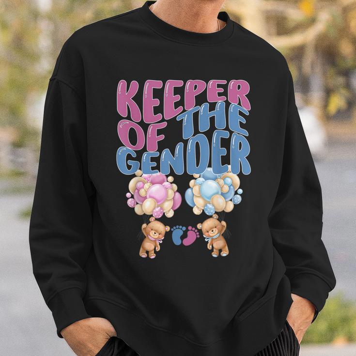 Keeper Of The Gender RevealCute Baby Bear Balloons Sweatshirt Gifts for Him