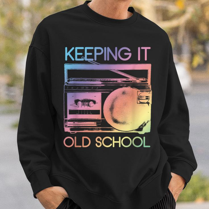 Keeping It Old School Retro 80S 90S Boombox Music Sweatshirt Gifts for Him