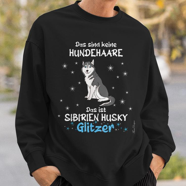 Keine Hundehaare Das Ist Hunde Siberien Husky Glitter Sweatshirt Geschenke für Ihn