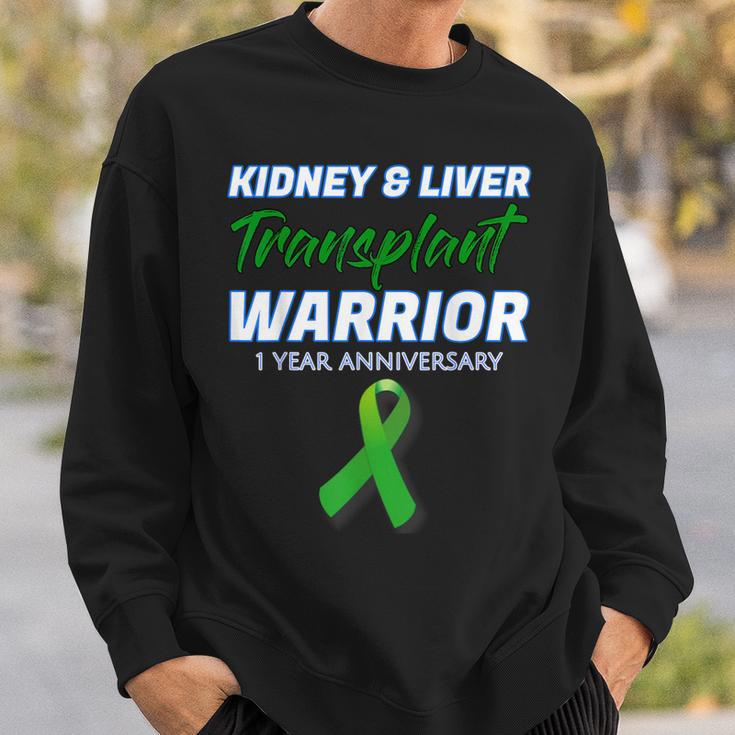 Kidney Liver Transplant 1 Year Anniversary Warrior Survivor Sweatshirt Gifts for Him