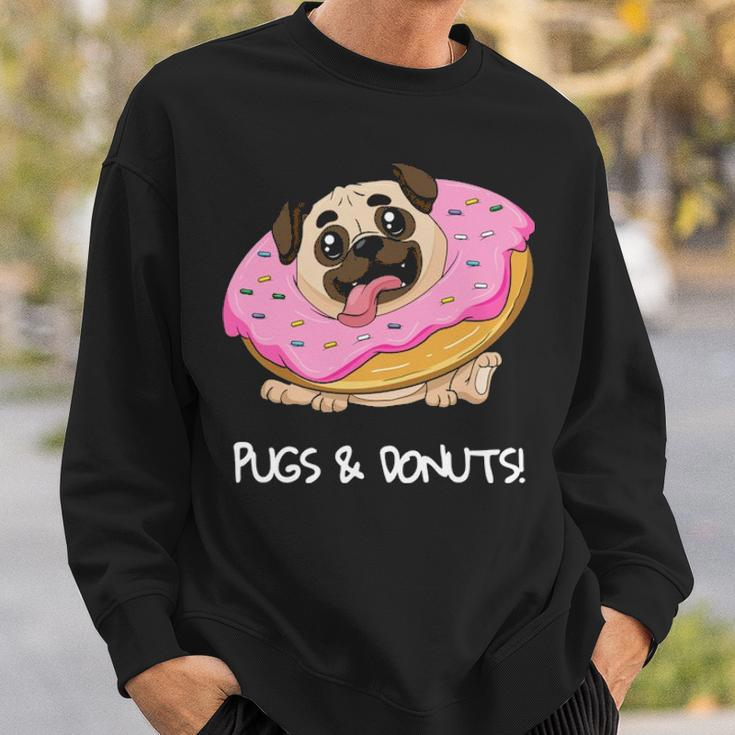 Kids Pugs & Donuts Pug Lover Candy Fan Girl Sweatshirt Gifts for Him