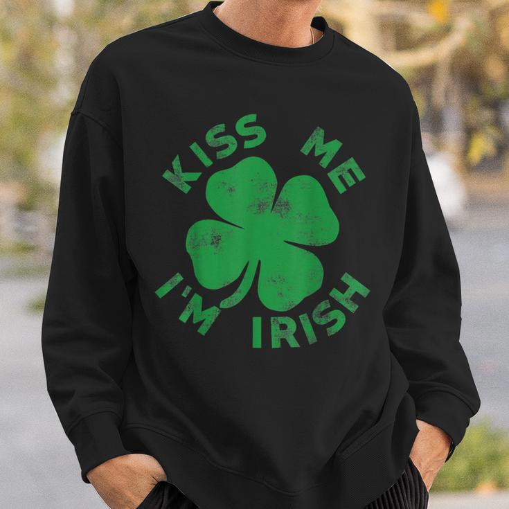 Kiss Me I'm Irish Saint Patrick Day Womens Sweatshirt Gifts for Him