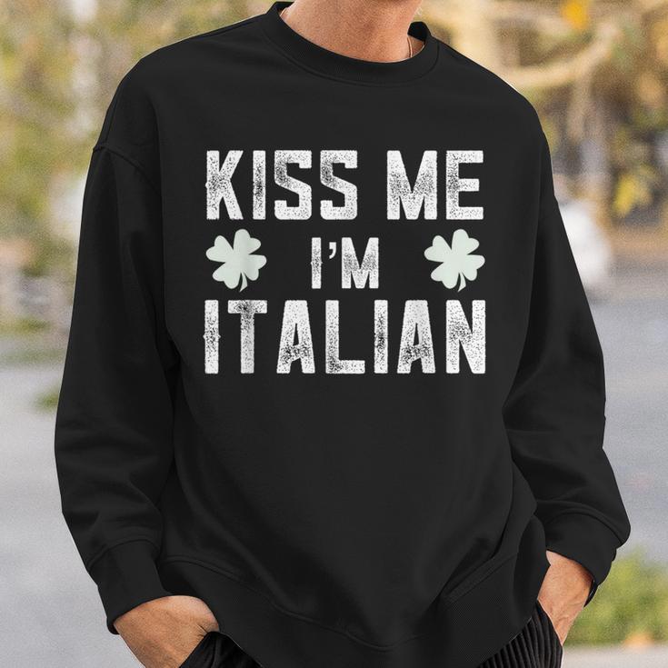 Kiss Me I'm Italian St Patrick's Day Sweatshirt Gifts for Him