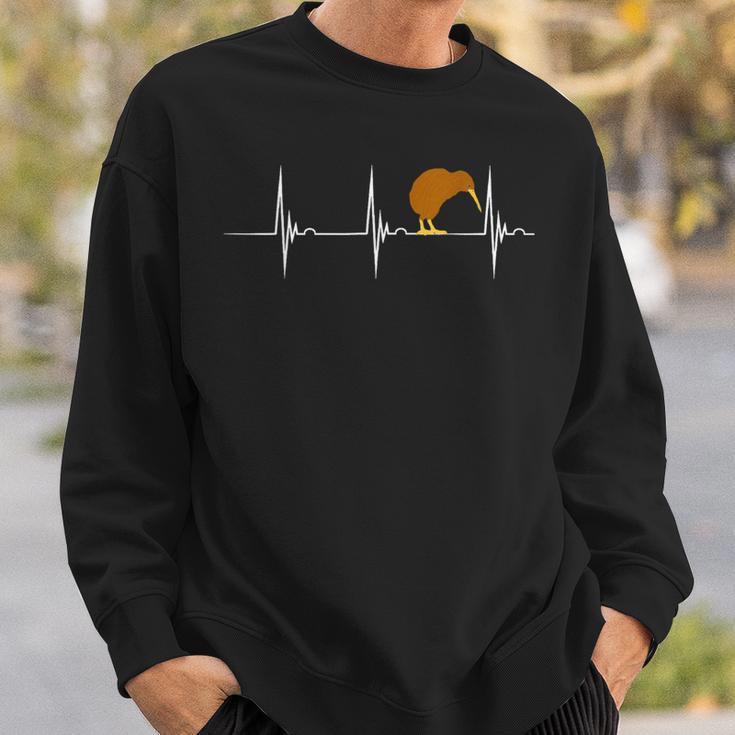 Kiwi Bird Kiwivogel Heartbeat Ecg Pulse New Zealand Sweatshirt Geschenke für Ihn