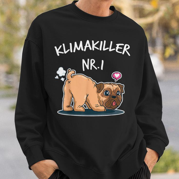 Klimakiller No 1 Cute Pug Dog Lover Sweatshirt Geschenke für Ihn