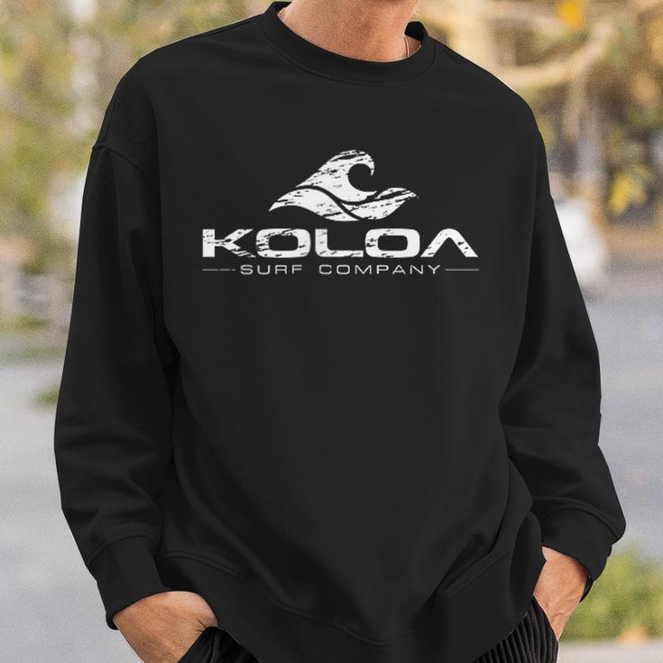 Koloa Surf Vintage White Wave Surf Shop Graphic Sweatshirt Gifts for Him