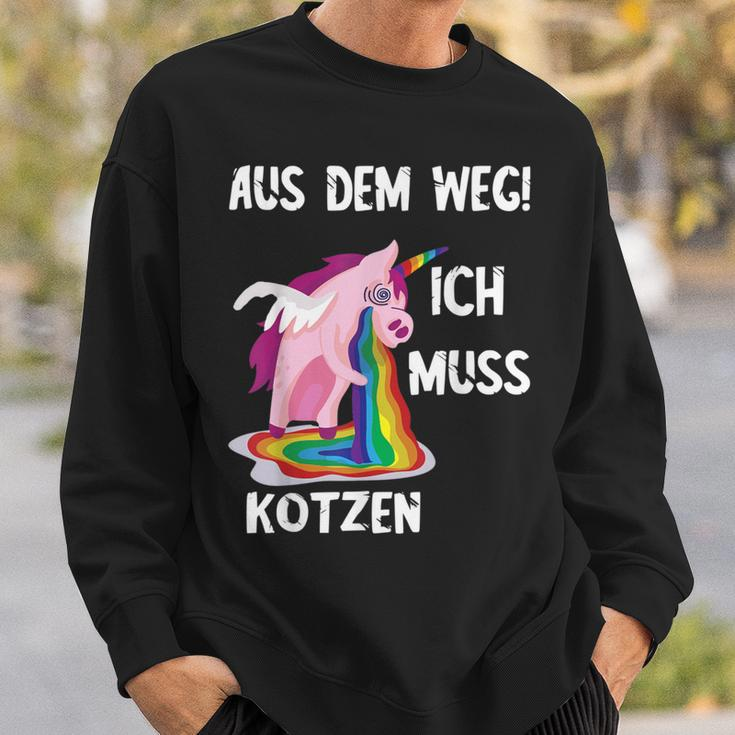 Kotz Unicorn Ich Muss Kotzen Party Unicorn Puke Sweatshirt Geschenke für Ihn