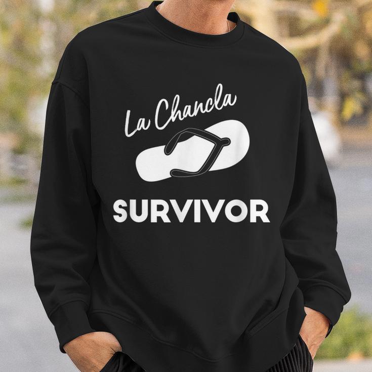 La Chancla SurvivorLatino Hispanic Sayings Sweatshirt Gifts for Him