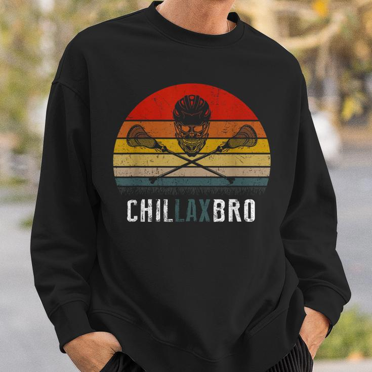Lacrosse Chillax Bro Vintage Lax Retro Sweatshirt Gifts for Him