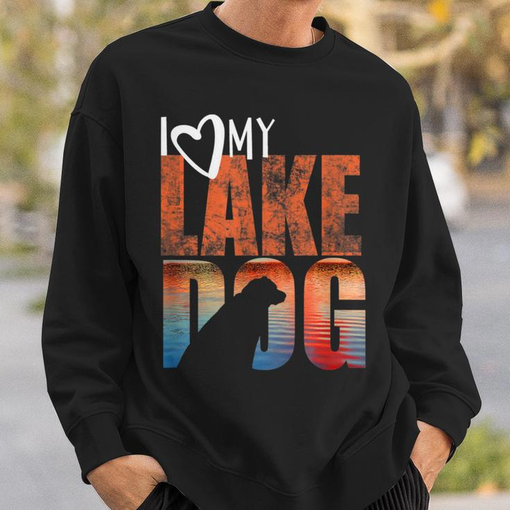 Lake BumI Love My Lake Dog Black Lab Chocolate Lab Sweatshirt Gifts for Him
