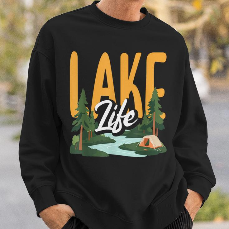Lake Life Angeln Bootfahren Segeln Lustig Outdoor Sweatshirt Geschenke für Ihn
